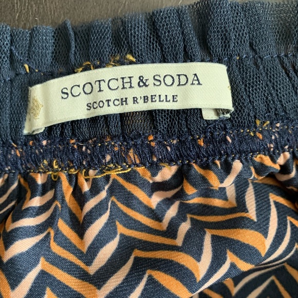 Scotch & Soda Girls Navy Mesh Patterned Skirt - size 8 - Picture 5 of 7